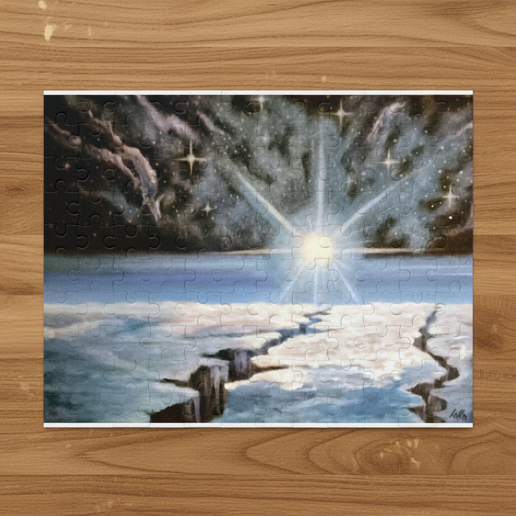 Jigsaw puzzle with an outer space galaxy full of stars - comes in 3 sizes
