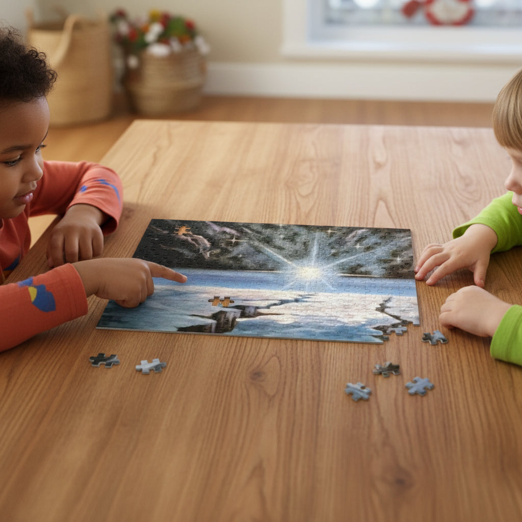Jigsaw puzzle with a space-themed design kids will love
