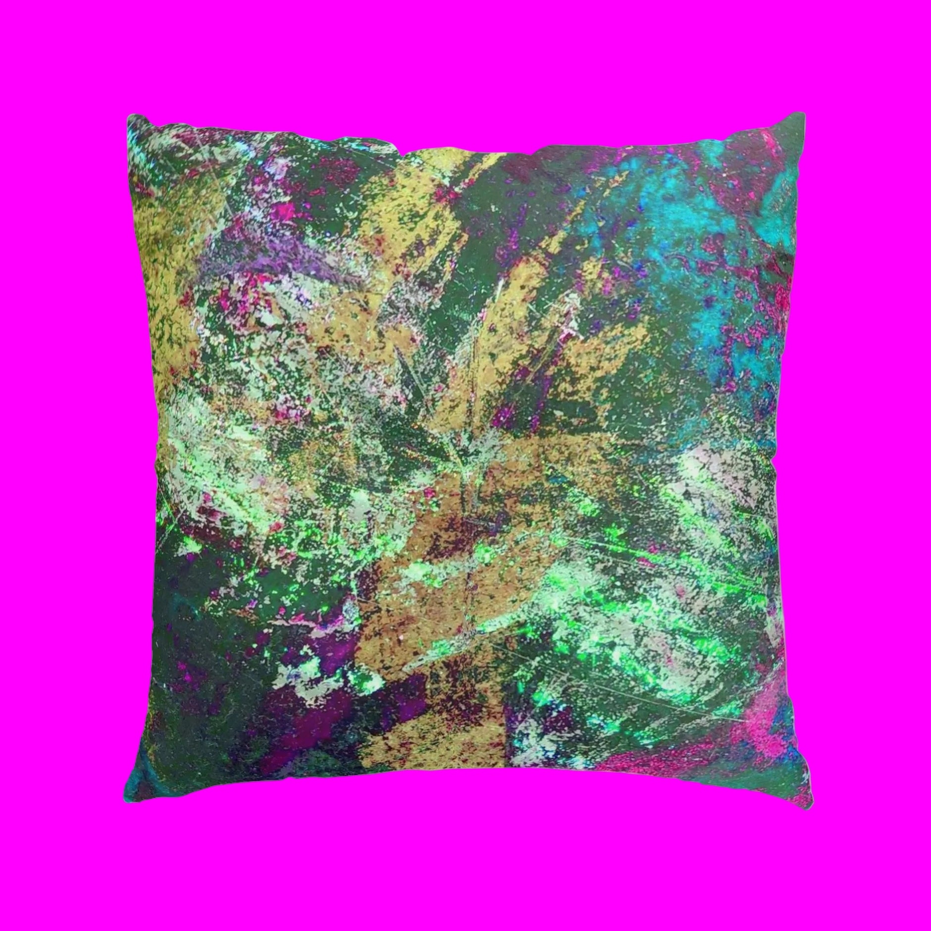 Colorful abstract floor pillow makes a great accent for any room