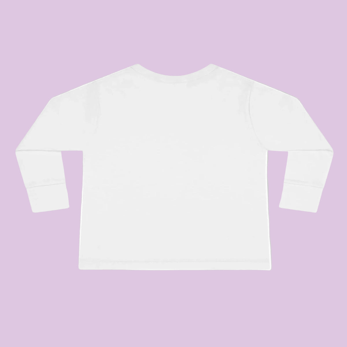 White long-sleeve crop top for youths - 2T-6T - cotton - Back View