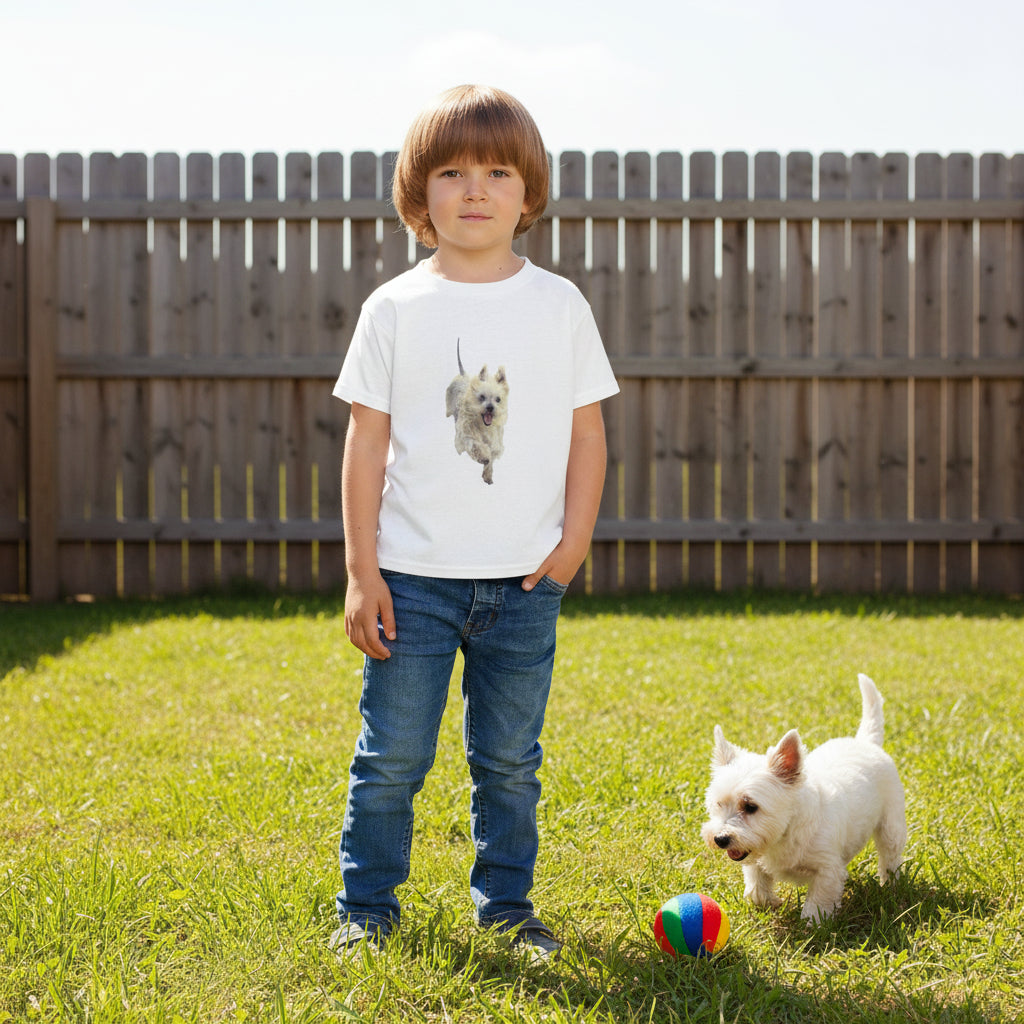 Playful dog print Tee for toddlers 2T-6T in 4 colors