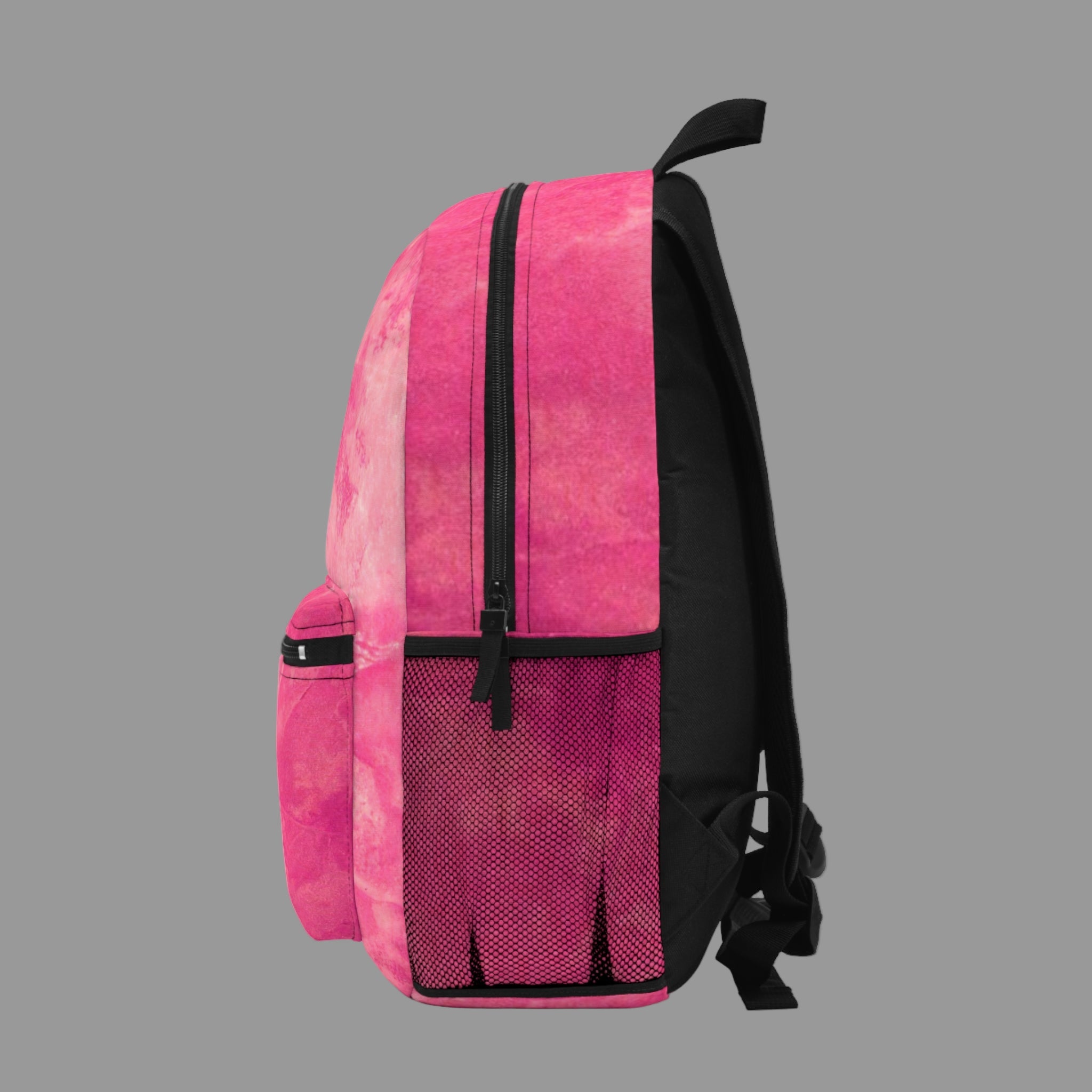 Pink and black backpack - zippered with 4 compartments