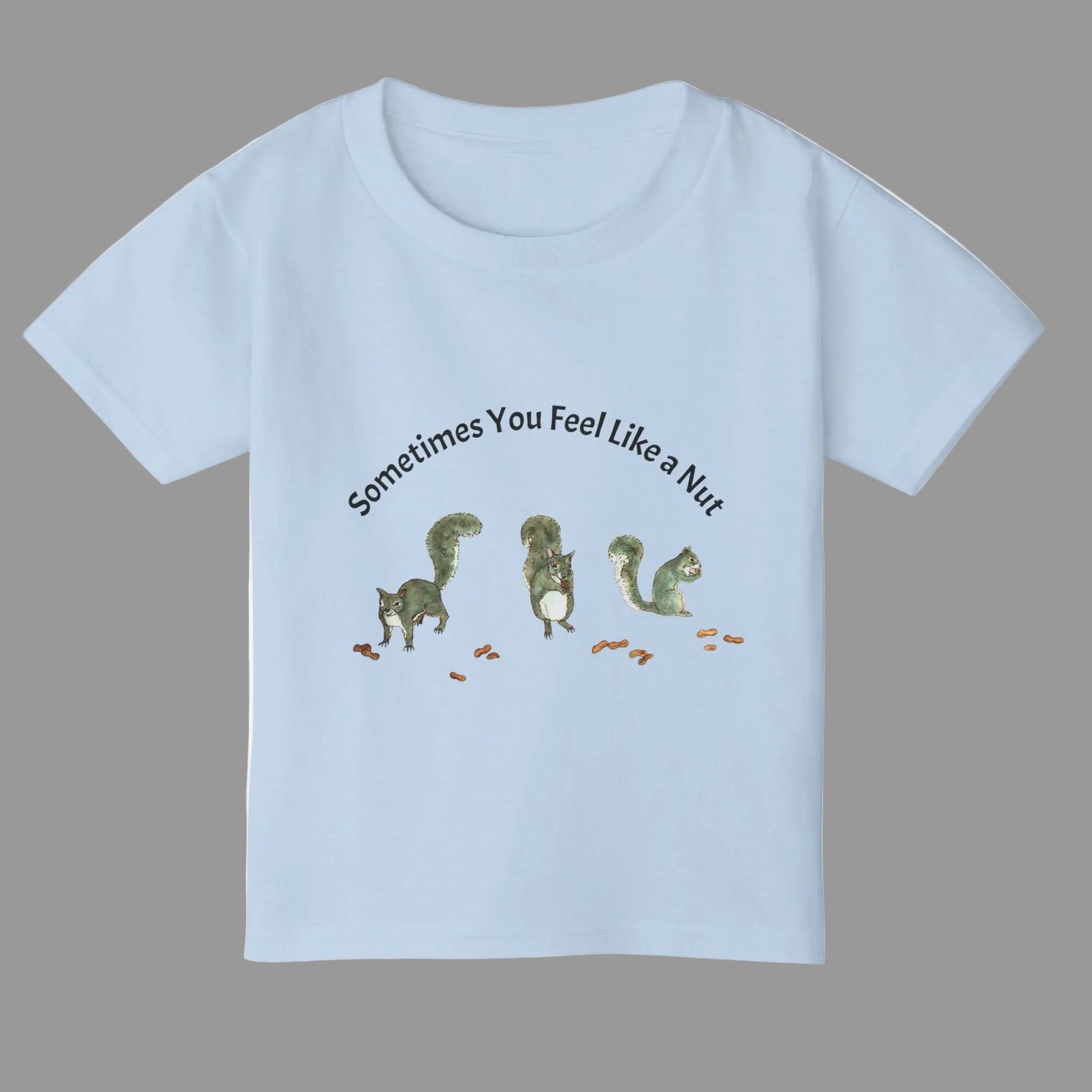 Light Blue Kid's short-sleeve durable and comfy with Fun, cute text and animal graphics 