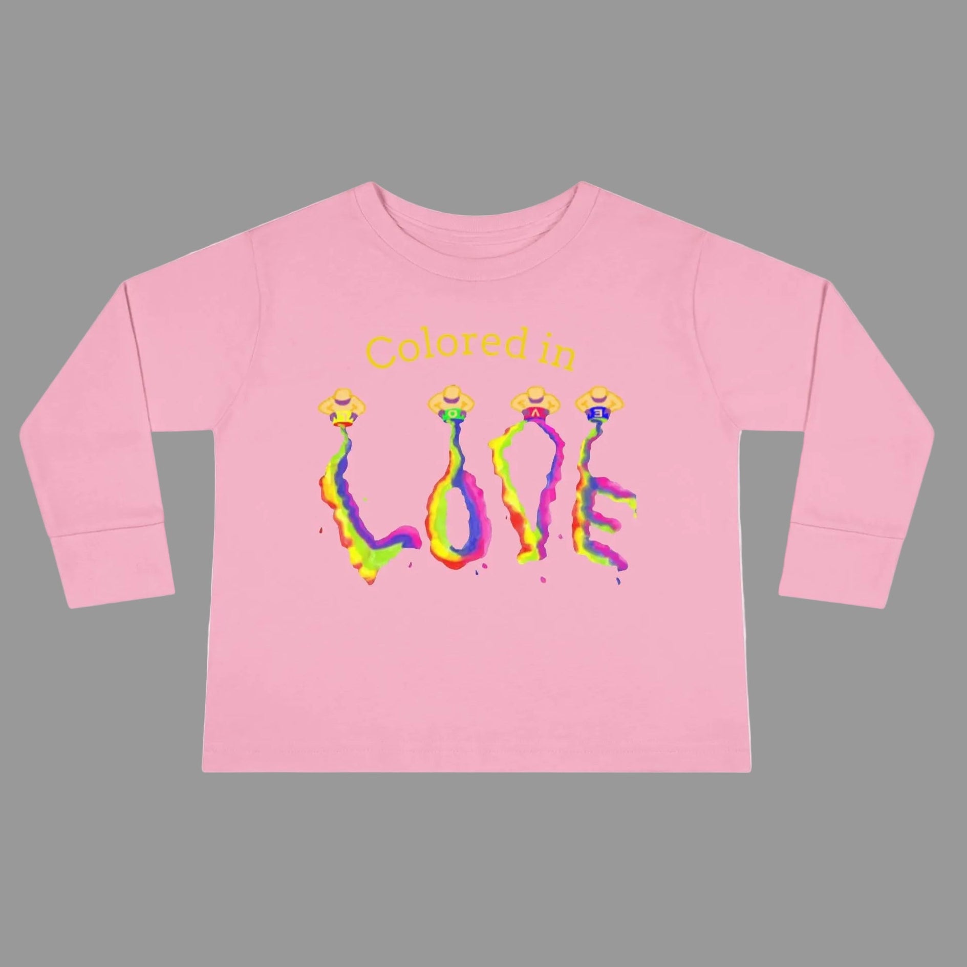 Child's long sleeve Cotton T-shirt in 4 colors all colored with LOVE - soft and comfy