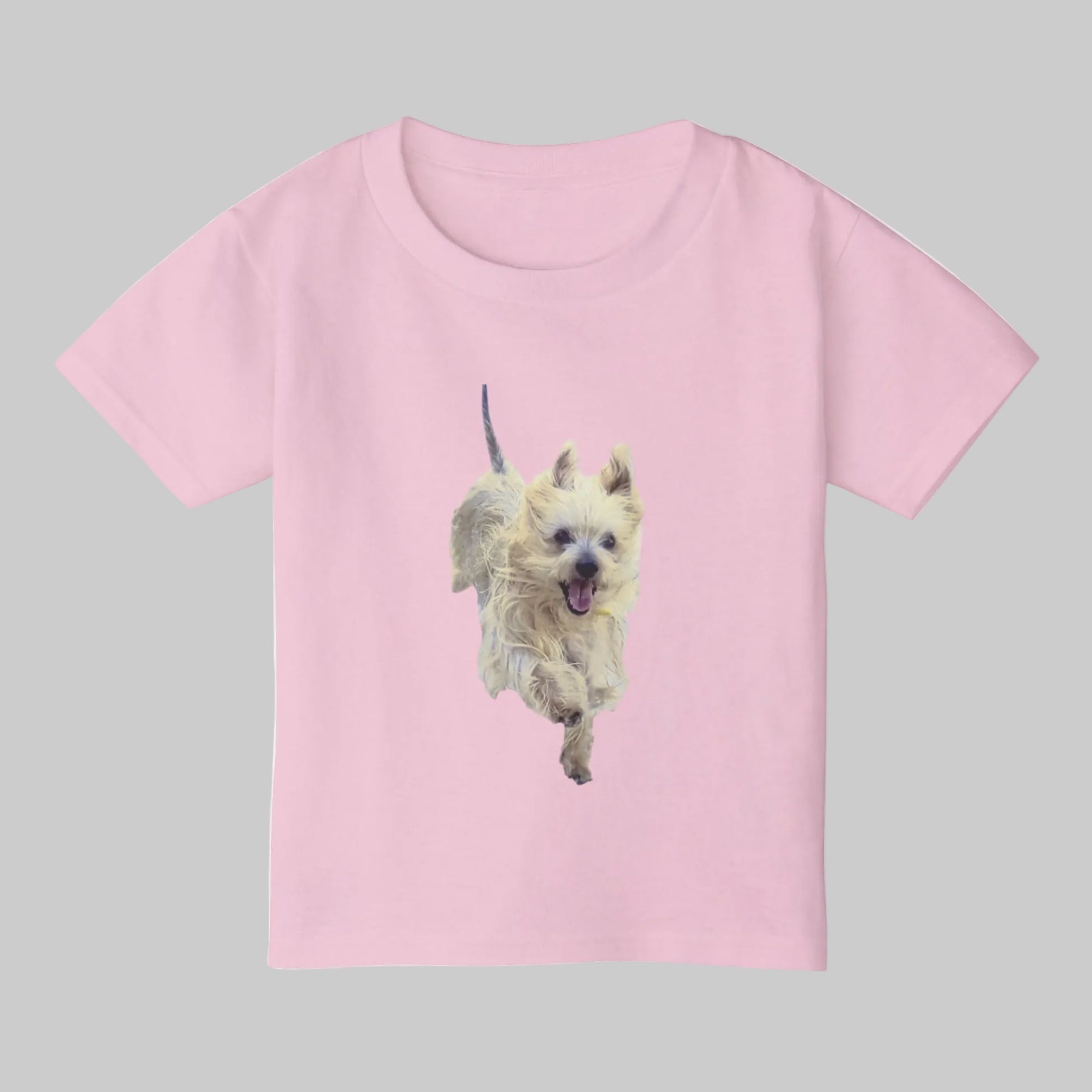 Light pink kid's Tee with playful dog print - 2T-6T