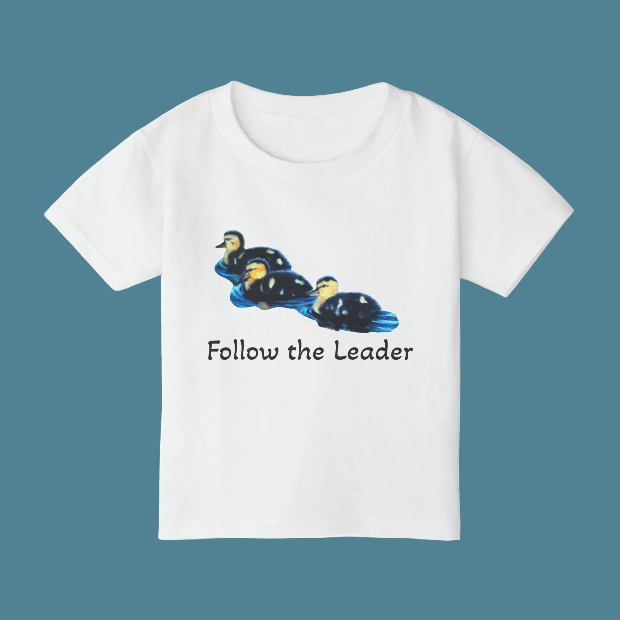 White childs tee with painted duckies 100% Cotton - machine wash and dry
