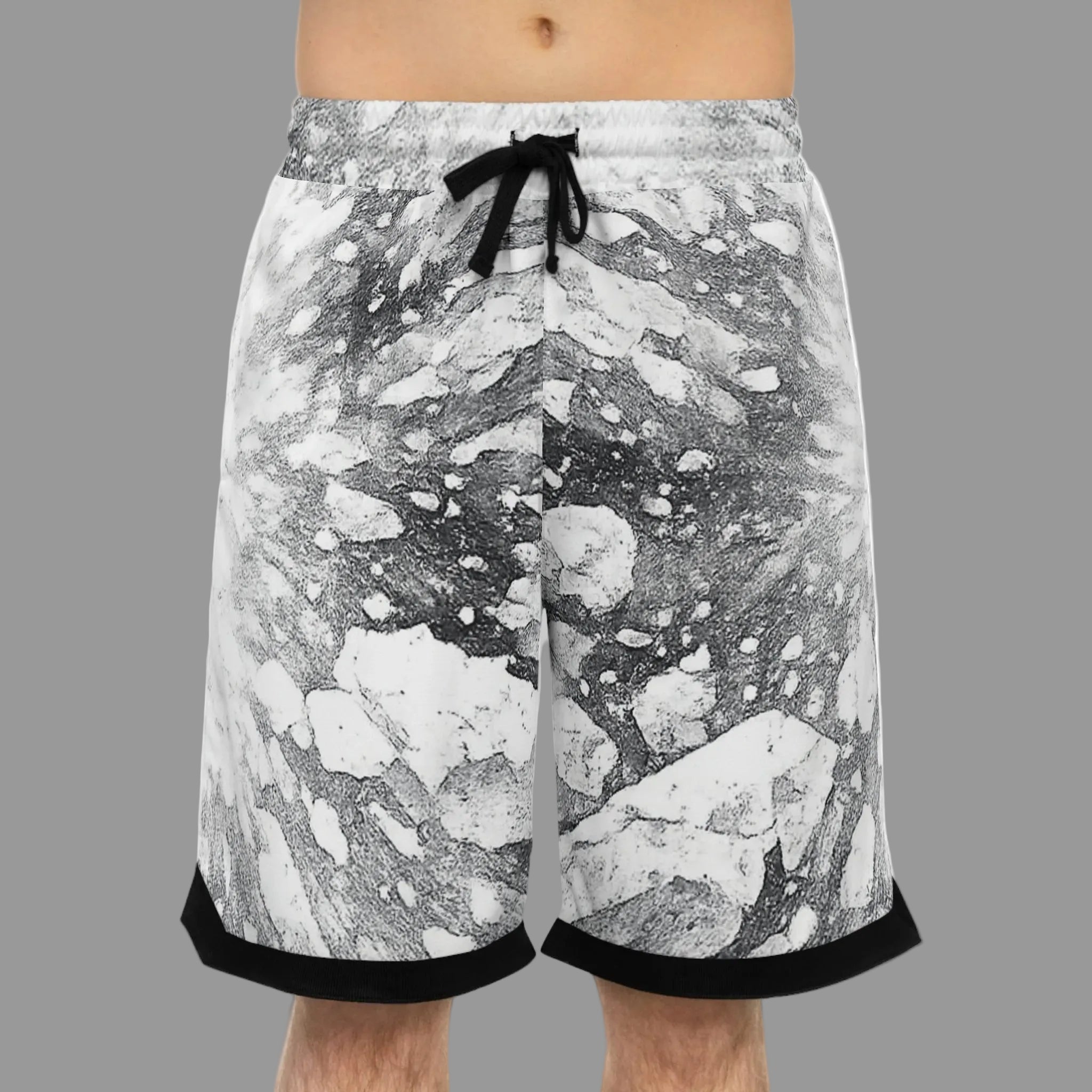 Men's lightweight basketball shorts with unique AOP graphic will get you noticed and keep you cool with two low side pockets
