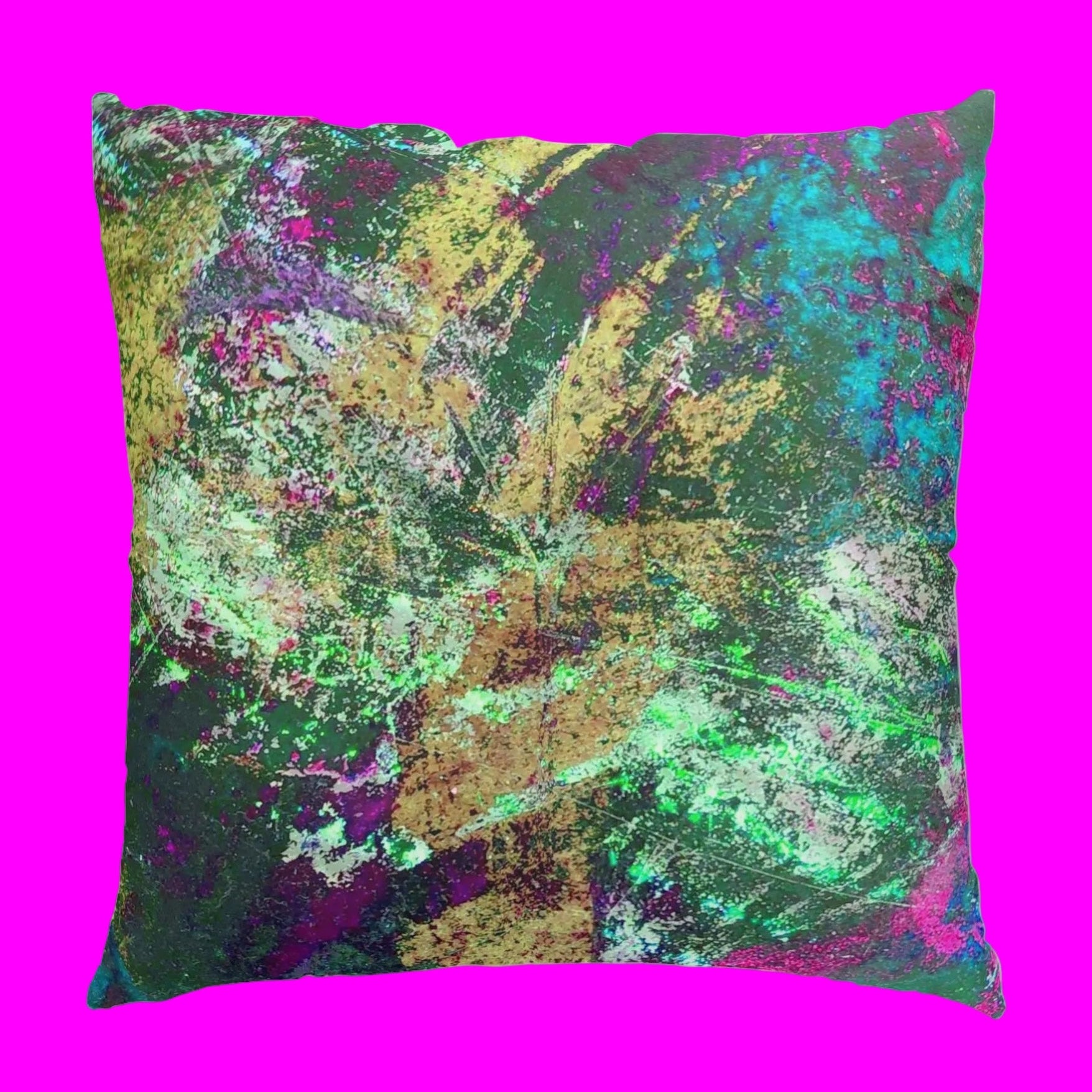 Colorful abstract floor pillow brightens up any room