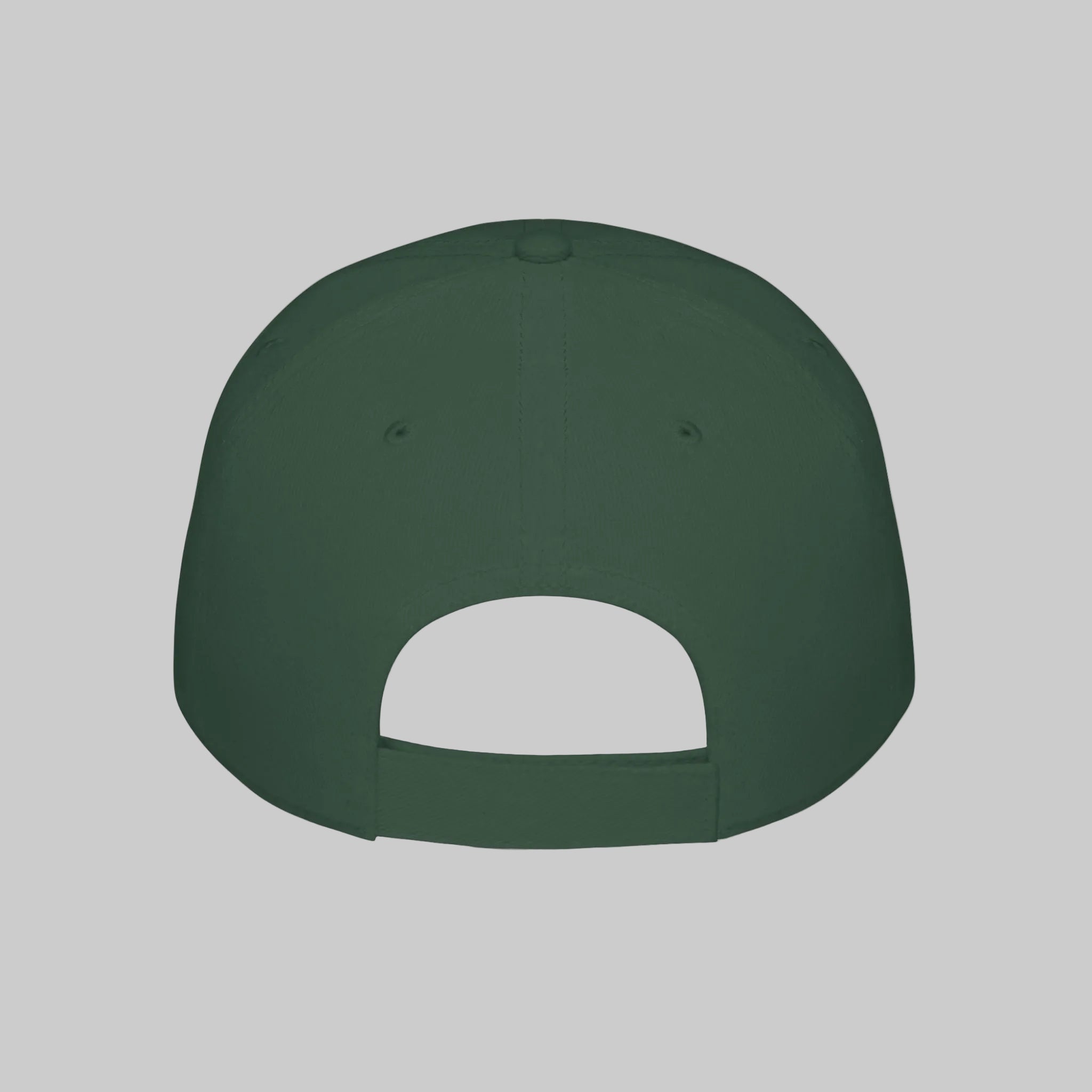 Dark Green baseball cap show BACk to adjust