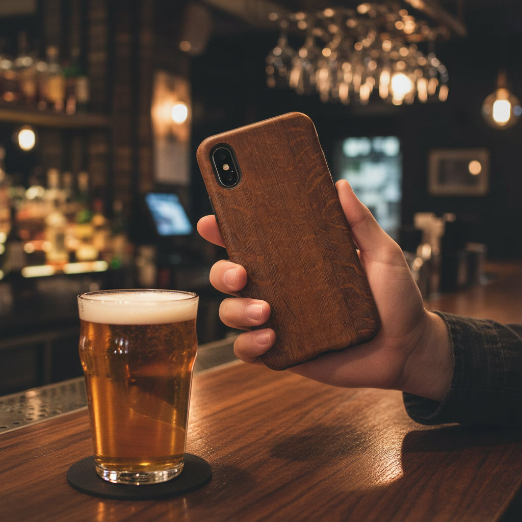 Phone case with 3D Wrap Unique Wood Grain Design - Tough and Durable in Glossy or Matte finish