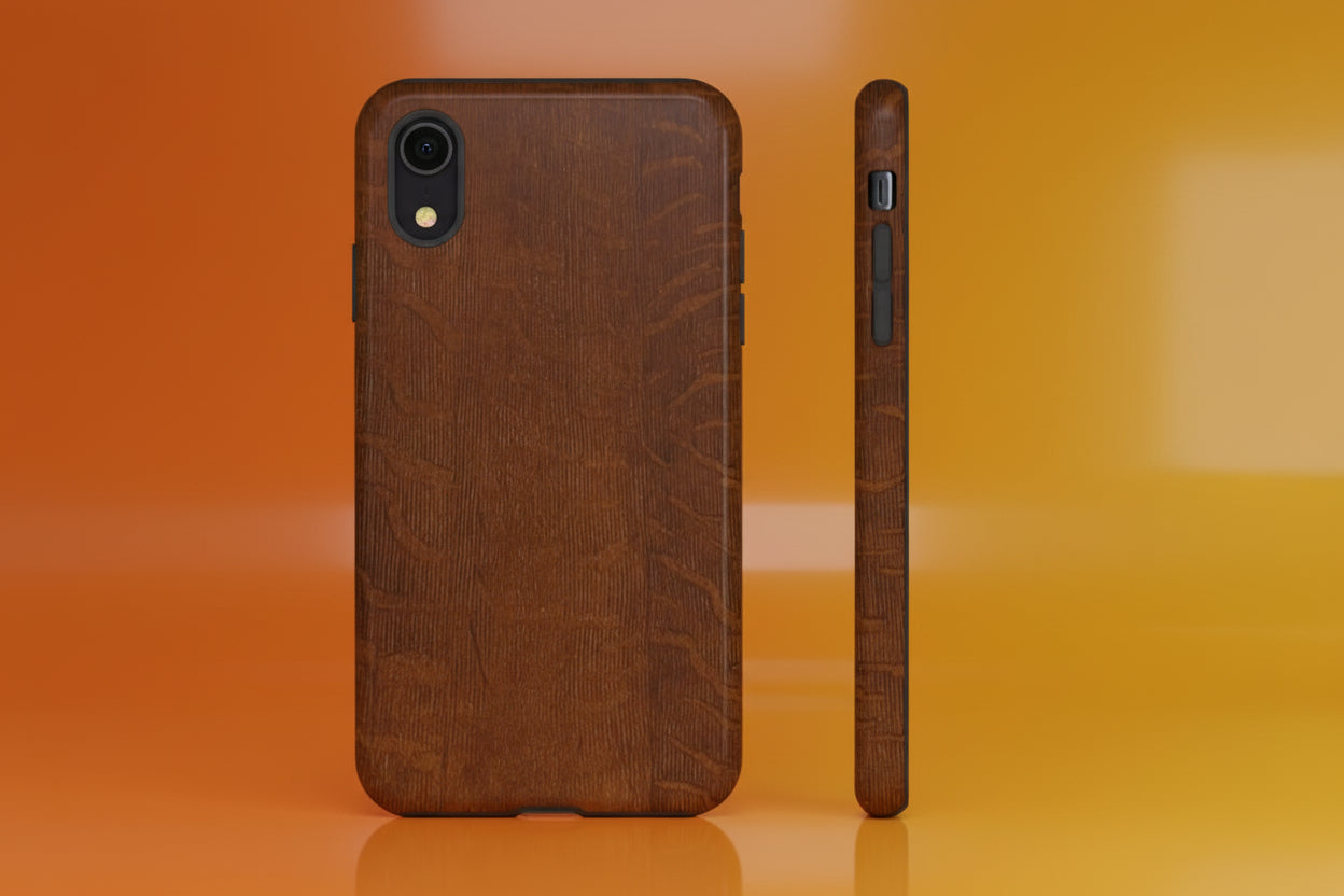 Phone case with 3D Wrap Unique Wood Grain Design - Tough and Durable in Glossy or Matte finish