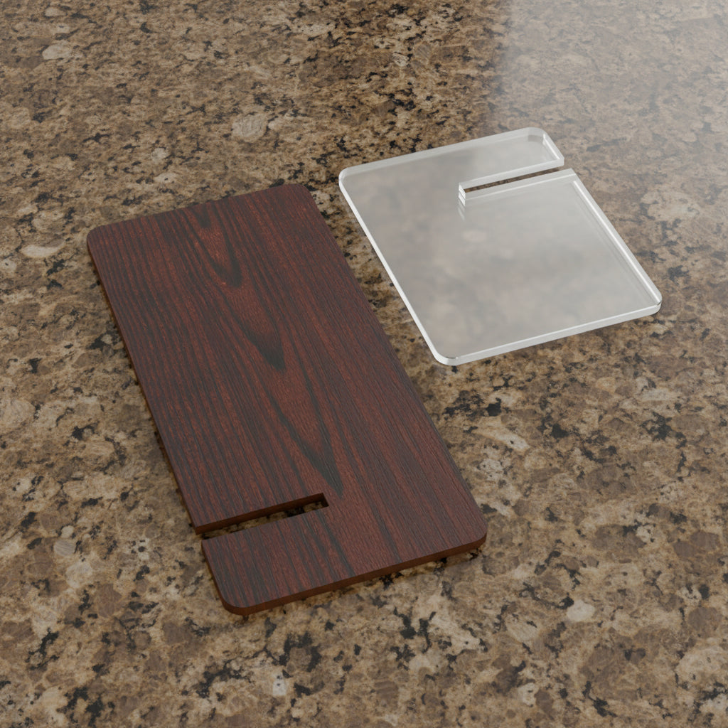 Disassembled phone stand is fast and easy to put together and strong