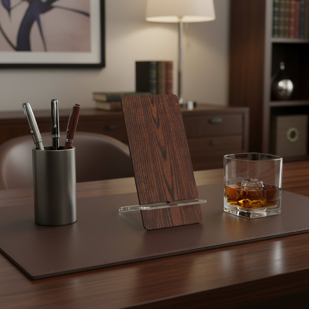 strong phone stand in fine wood design