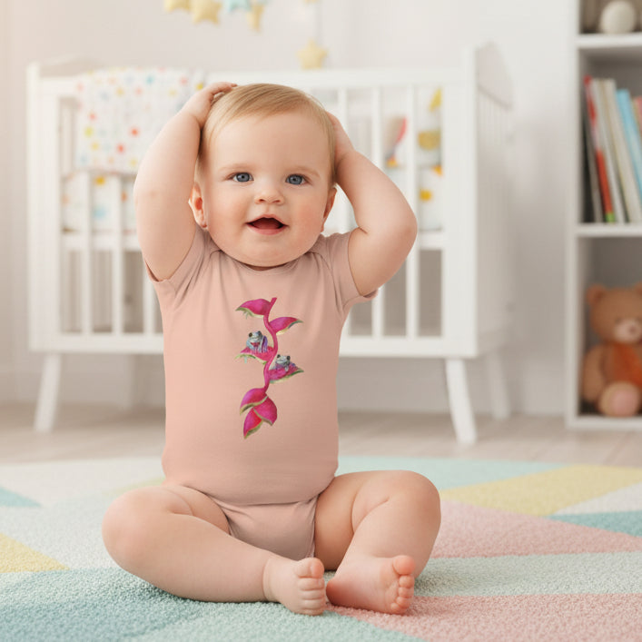 pink baby bodysuit with snaps 0 mos- 12-18 mos