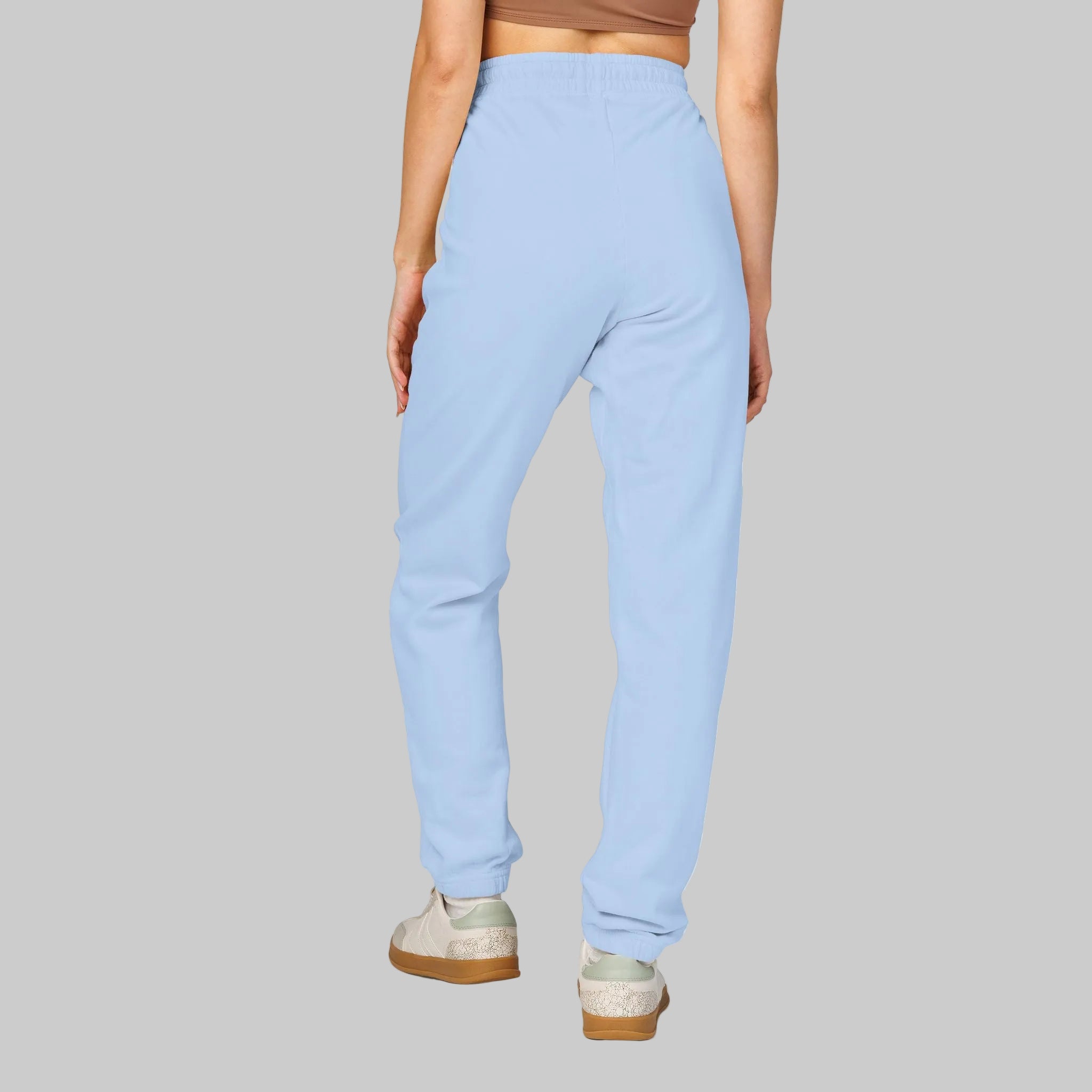 Hydrangea colored sweatpants for her or him in 100% ring-spun cotton - back view