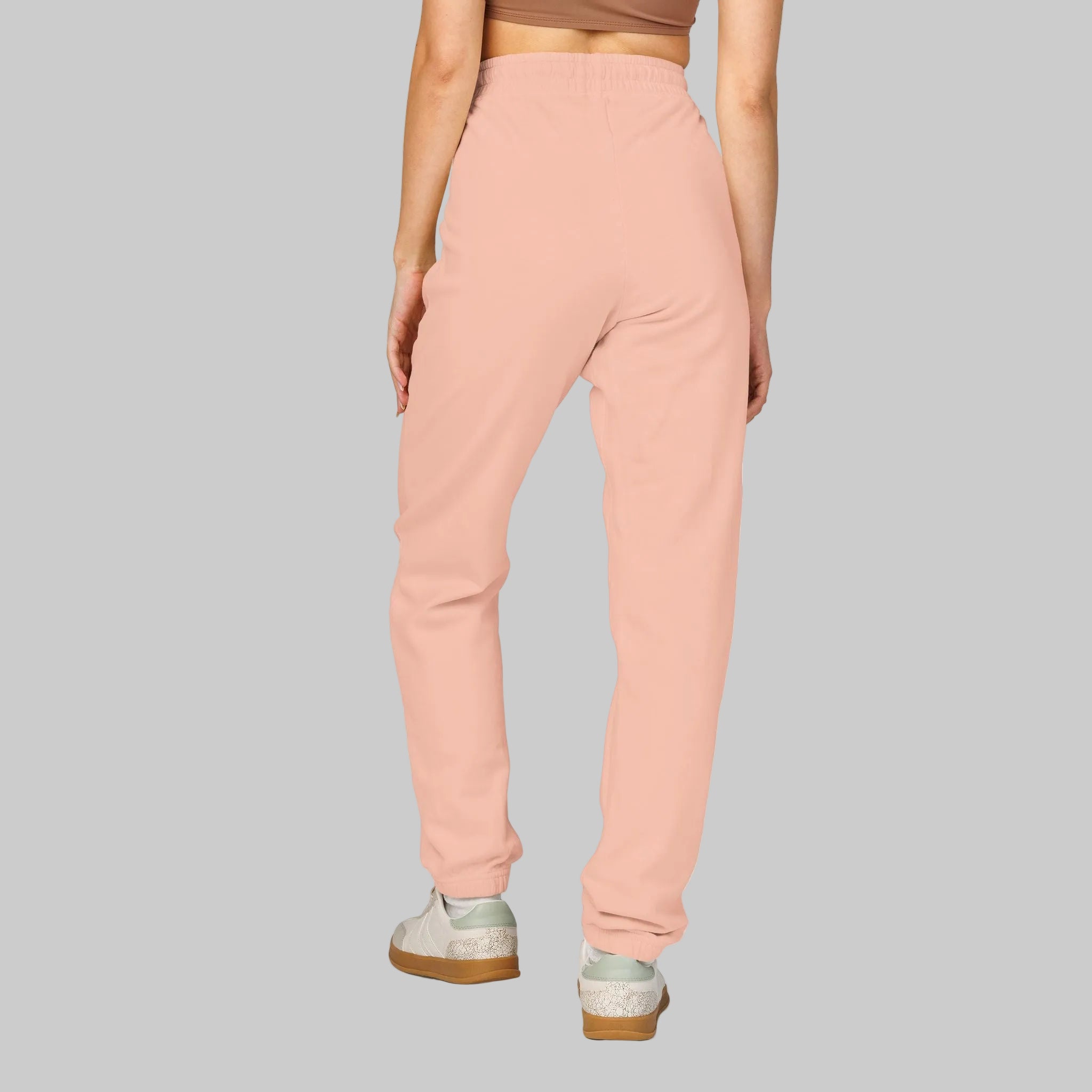 unisex peachy colored sweatpants with soft, relaxed fit S-2XL