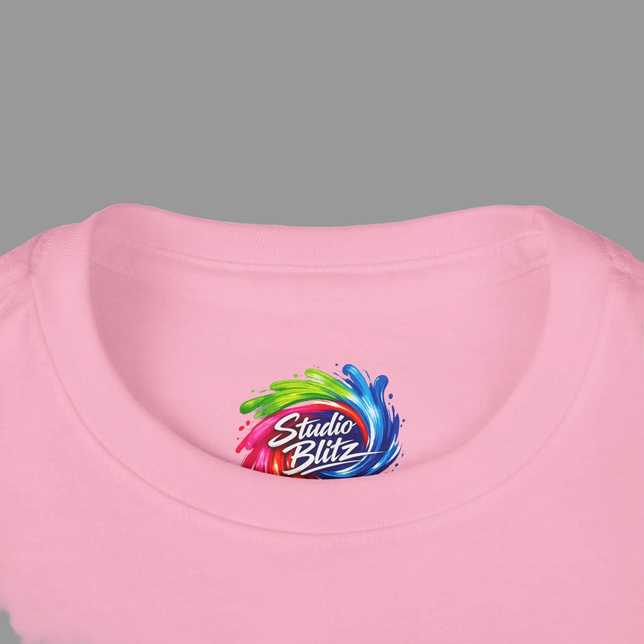 light pink kids Tee with ribbed collar and cuffs prevents stretching