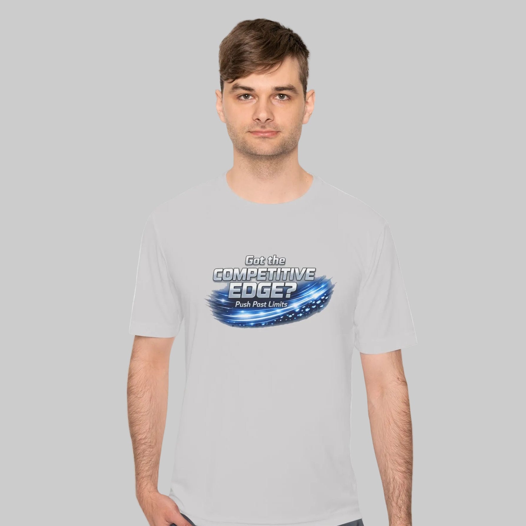 Silver T shirt with great motivational graphic for men and women