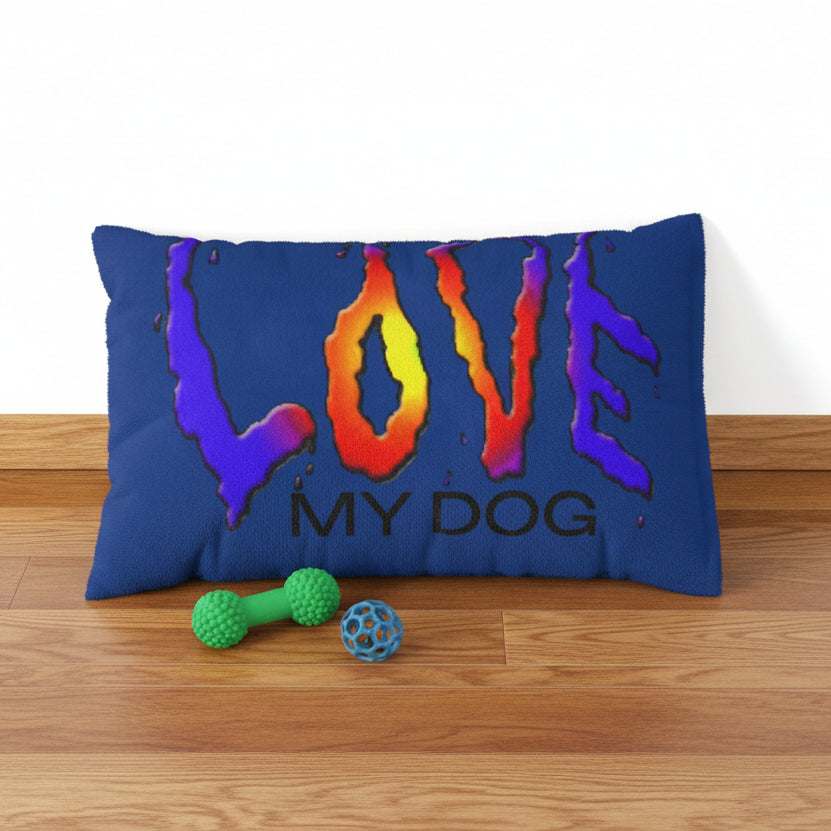 Small dog bed - 28 x 18 is Soft Comfort and Colorful Love Design for your doggie