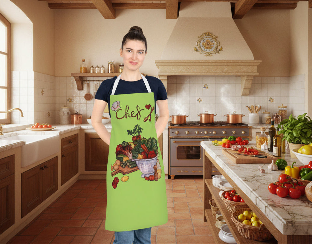 Wouldn't you love wearing this colorful painted Chef's Apron to let all know you are definitely the Cook in charge of your kitchen in a very attractive way?