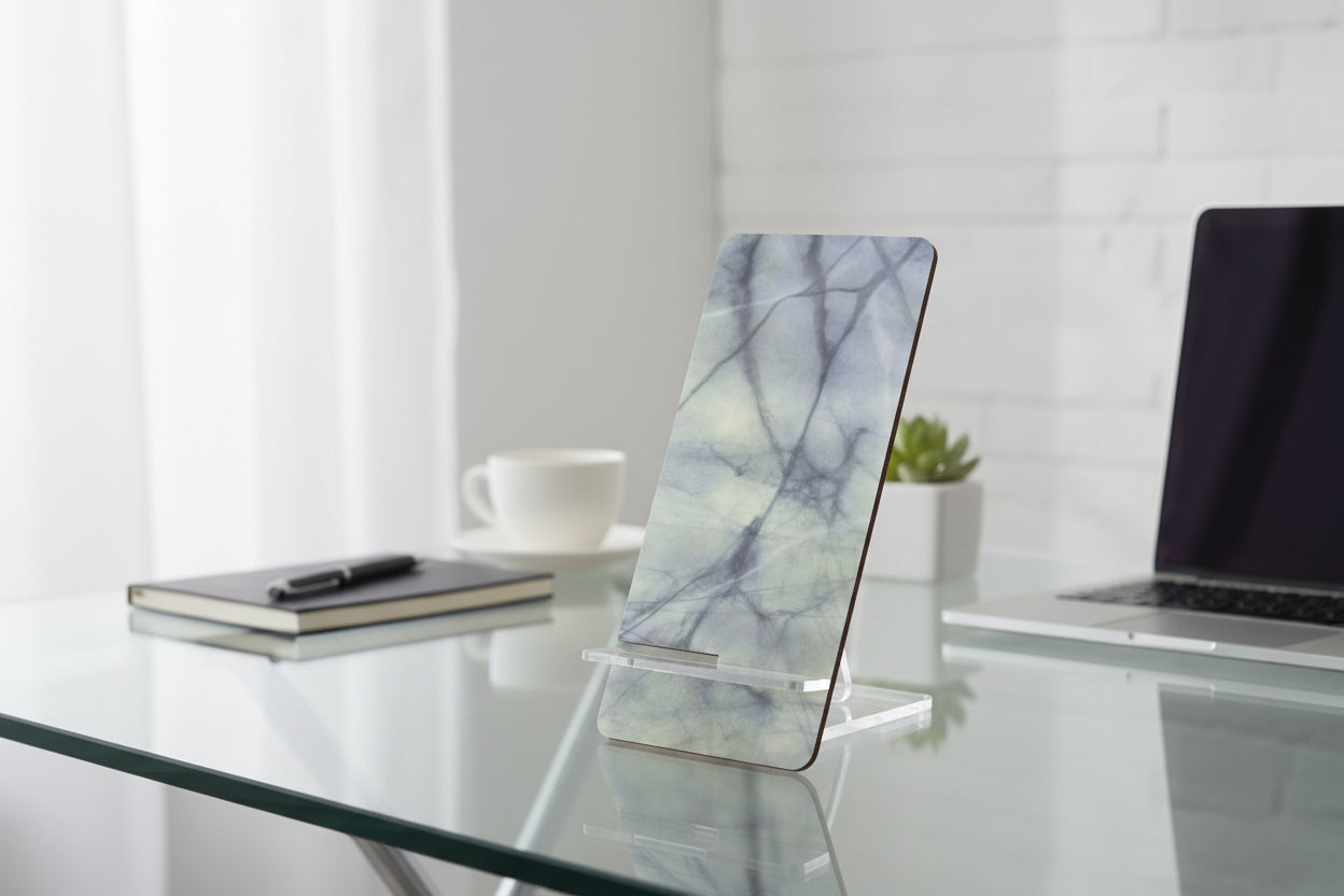 Grey Marble design phone stand is portable and convenient anywhere
