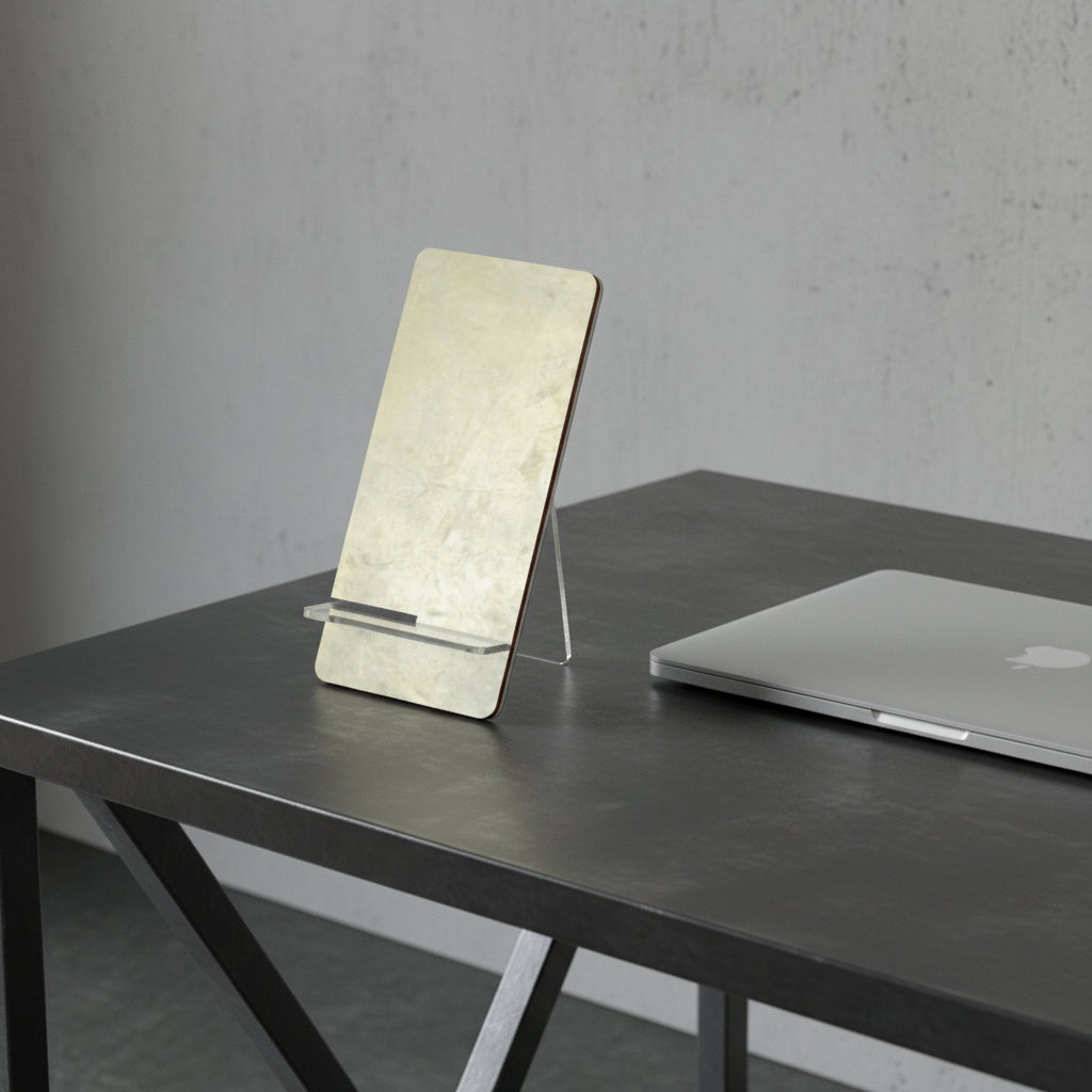 Rectangular phone stand with silver marble like design