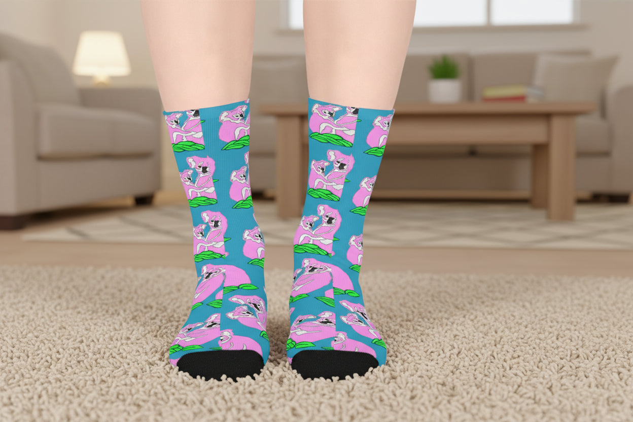 Socks with pink koala design to make your personal statement