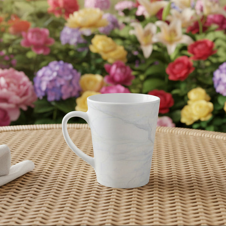 White Marble Latte Mug in premium ceramic 12 oz