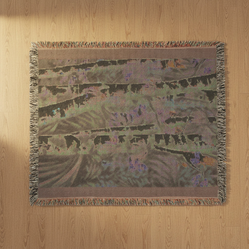 Woven blanket back with fringed edges