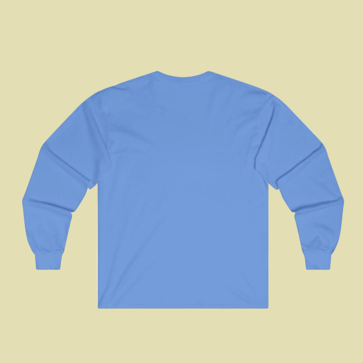 Blue cotton long sleeve Tee from back view