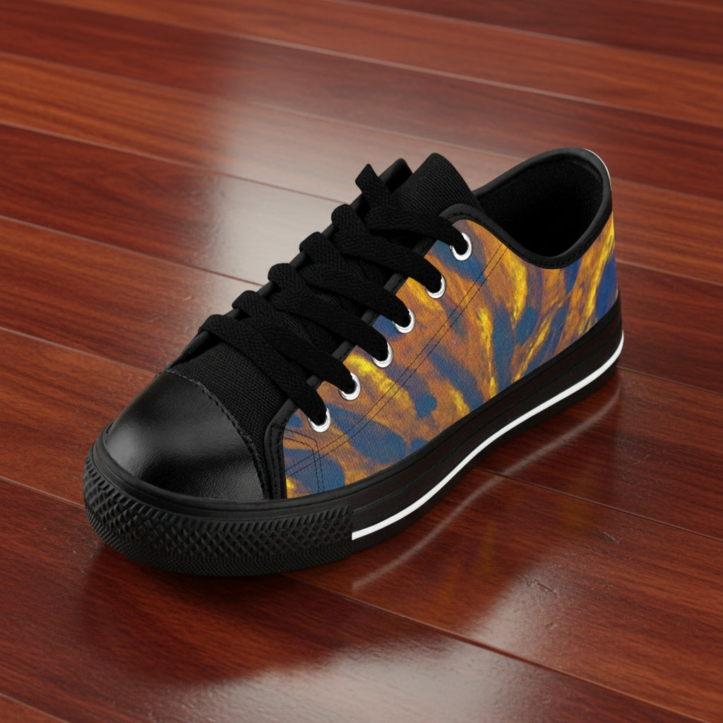 Black sneaker with a colorful pattern will become a casual favorite 