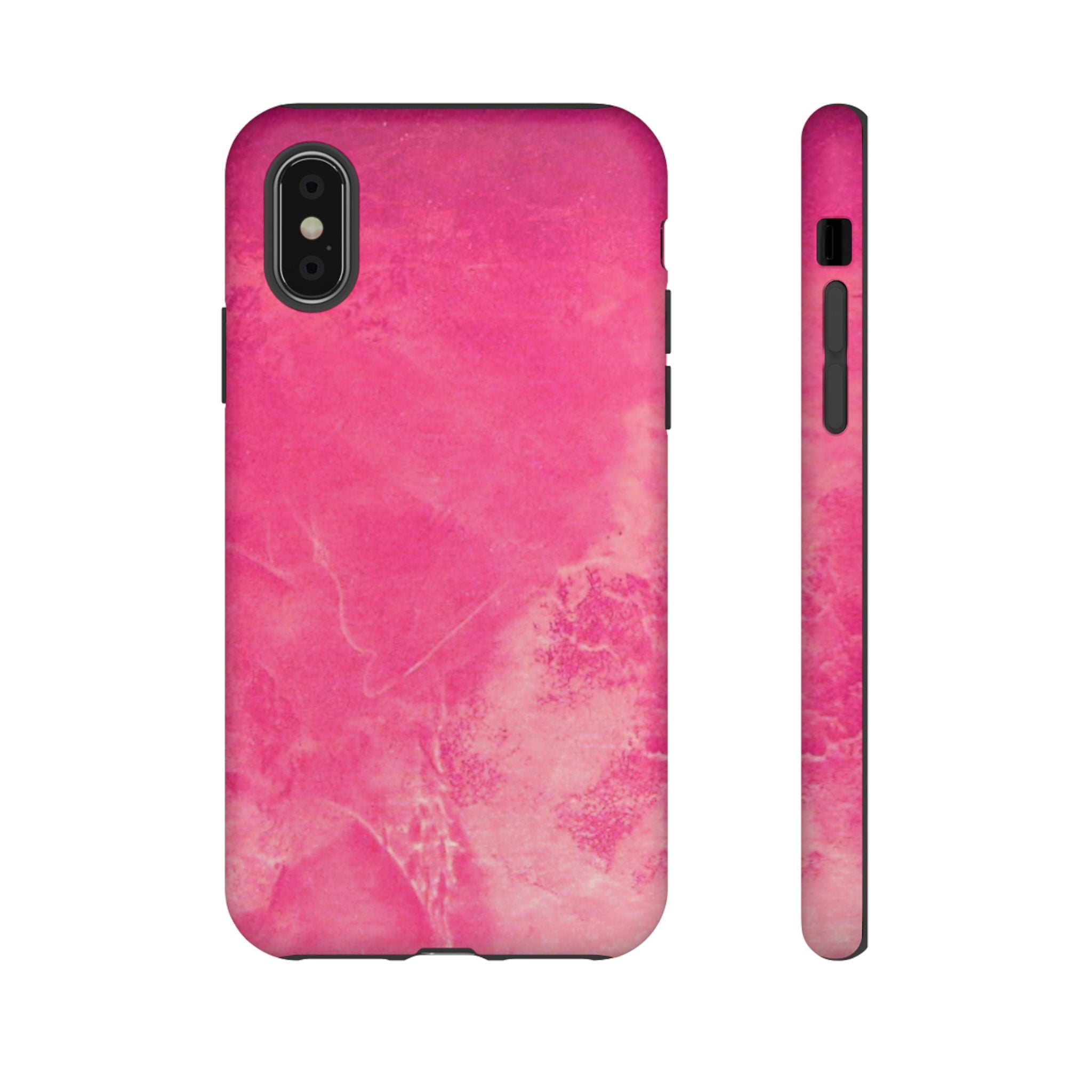 Pink marble patterned phone case 