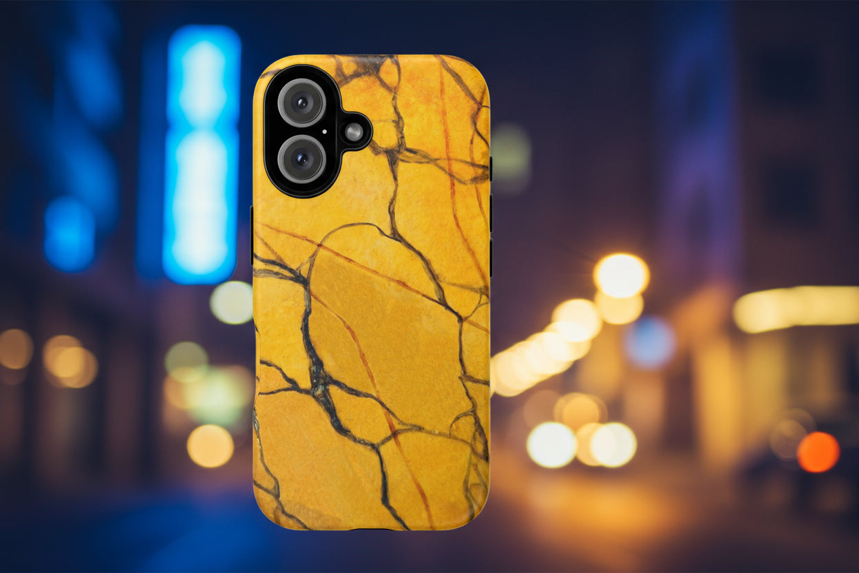 Phone case with gold marble pattern for iphones and androids