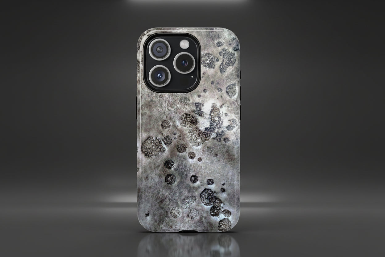 Magnetic iphone case with a Lunar Moon Rock Design is as tough as it looks with 2 layer shell compatible with MagSafe Accessories