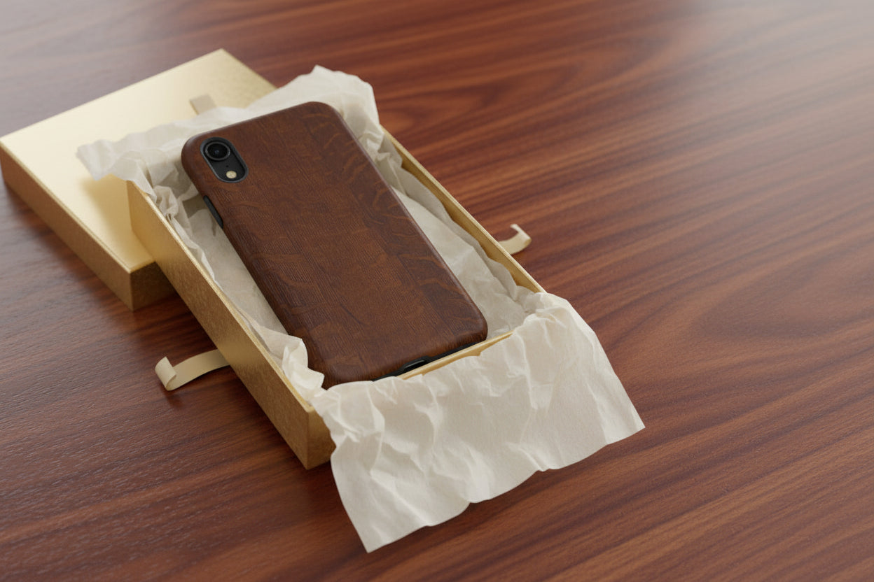 Phone case with 3D Wrap Unique Wood Grain Design - Tough and Durable in Glossy or Matte finish