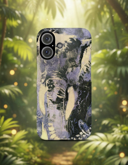 Phone case for your wild side in Elephant Abstract in Tough UV Resistant Matte or Glossy Case
