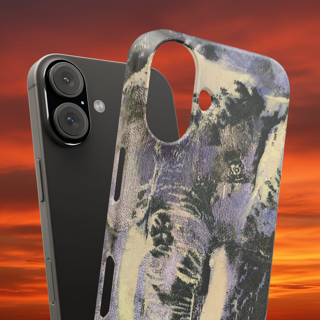 Phone case for your wild side in Elephant Abstract in Tough UV Resistant Matte or Glossy Case
