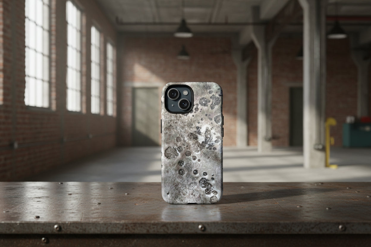 Magnetic iphone case with a Lunar Moon Rock Design is as tough as it looks with 2 layer shell compatible with MagSafe Accessories