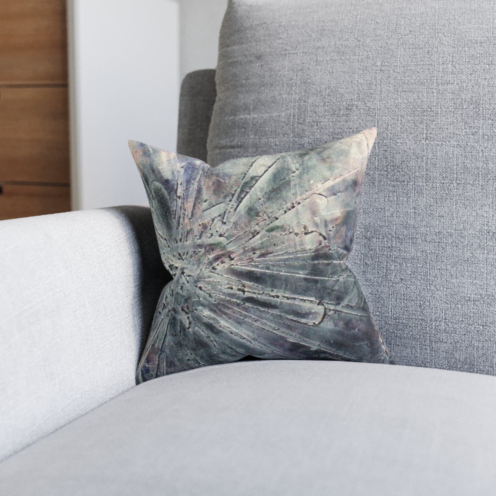 Decorative plush throw pillow in small size 12" x 12"