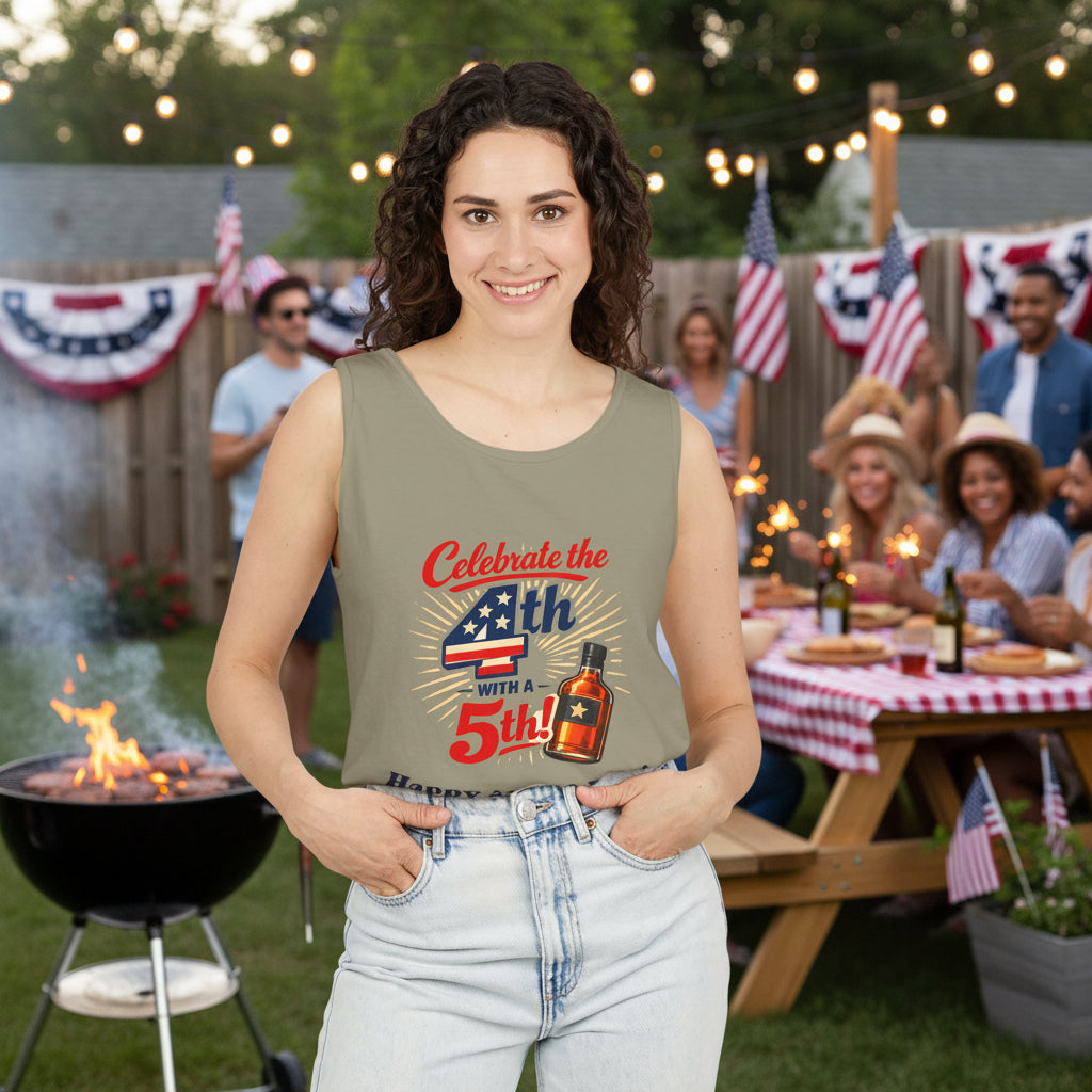 Unisex tank top with a 4th of July in 4 colors, size XS-3XL